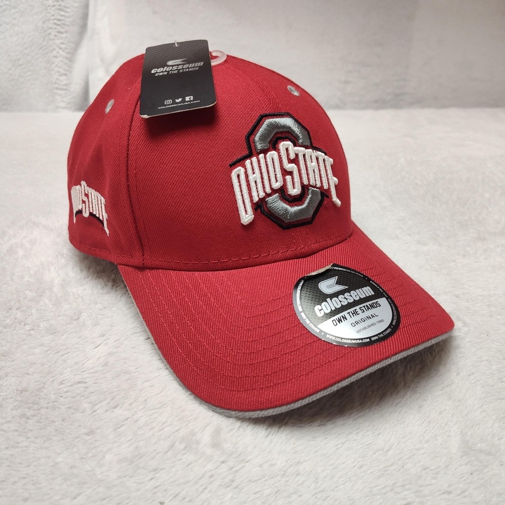 Ohio State Buckeyes Hat Cap Strap Back Men One Size Red NCAA Football Colosseum